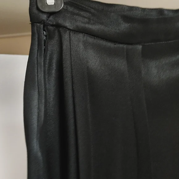 VTG Something! Oscar De la Renta Black Satin Maxi Skirt XXS-XS